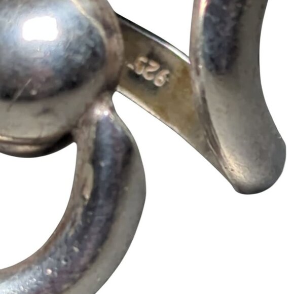 Vintage Sterling Silver 925 Sculptural Modernist Ring - Picture 3 of 4